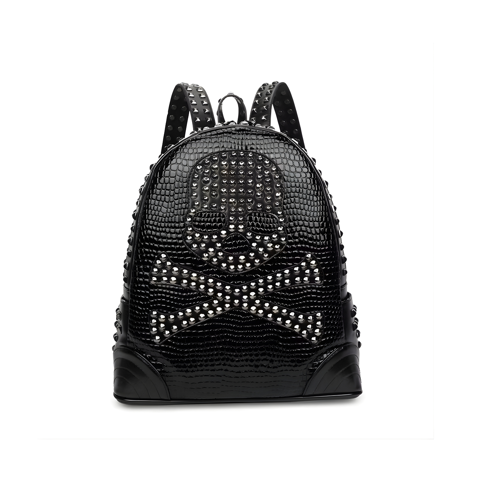 Sac à dos punk en cuir PU noir avec rivets – Design tendance