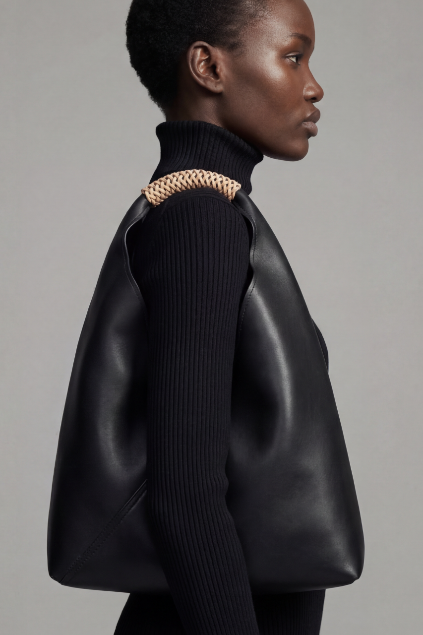 Sac Hobo Femme en Cuir PU Bleu avec Anse Tressée