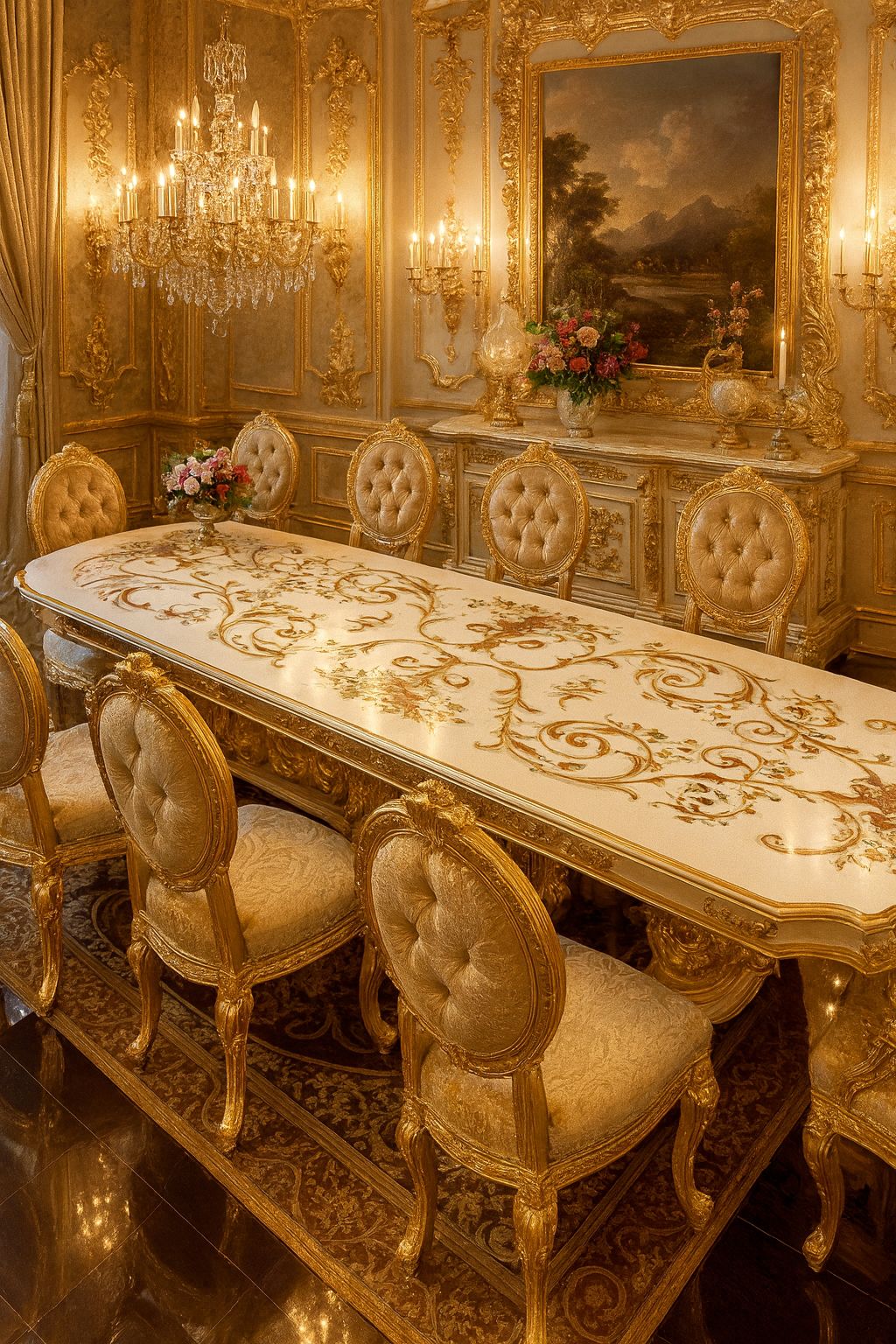 TABLE MARIE-ANTOINETTE – SALLE À MANGER IMPÉRIALE