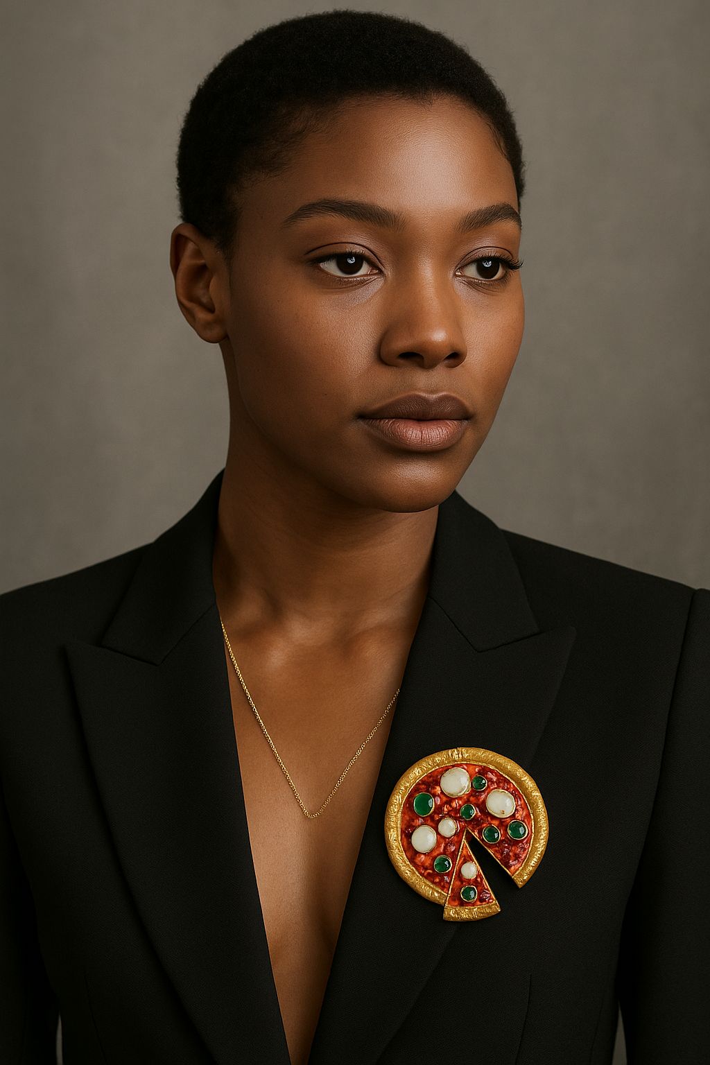 Broche “Pepperoni Haute Joaillerie”